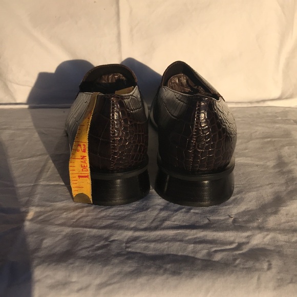 NEW Eddie Bauer Brown Crocodile Patterned Leather Loafer - Picture 7 of 14